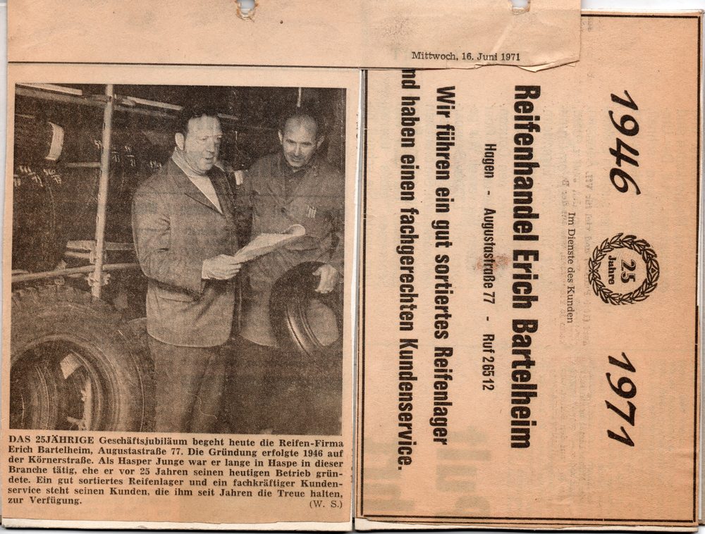 Zeitungsbericht 25 Jahre