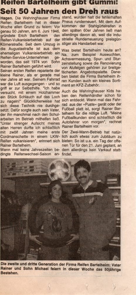 Zeitungsbericht 50 Jahre